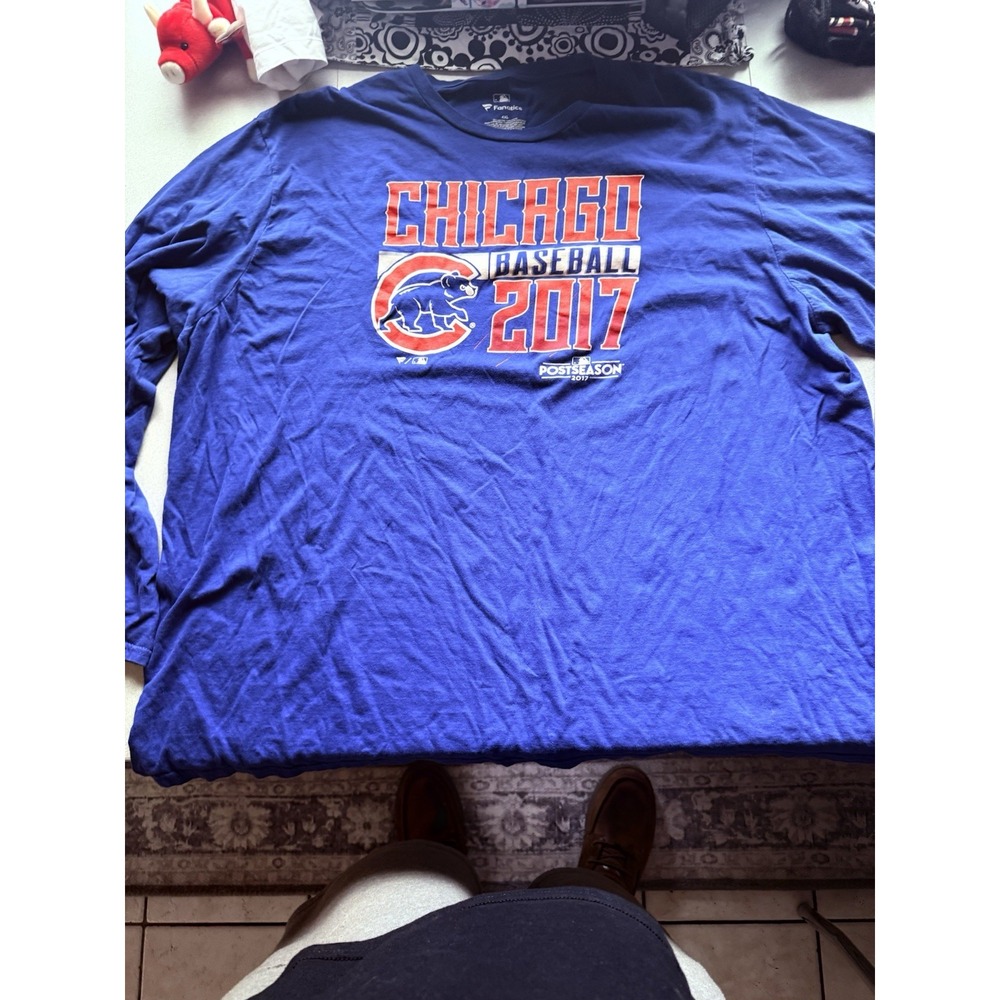 Fanatics Chicago Cubs 2017 Baseball Long Sleeve Shirt Size 4xl